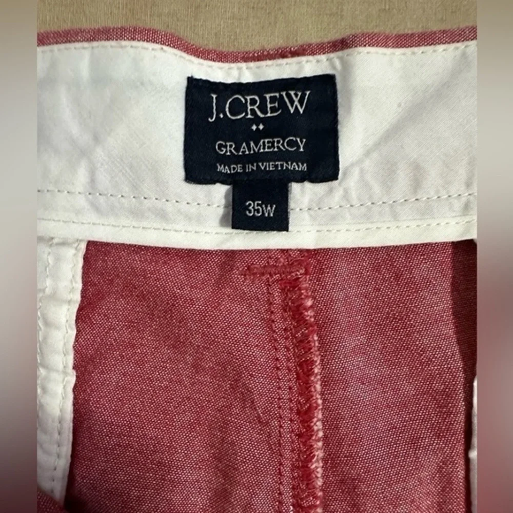 J.Crew Gramercy Mens Red Heathered Cotton Chino Shorts Size 35 E7954